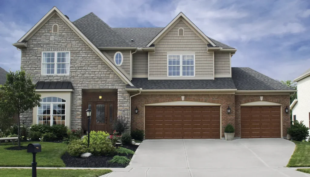 Classic steel garage door